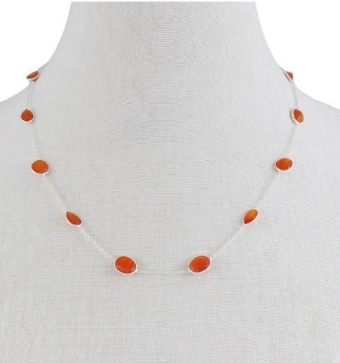 Collar Plata y Piedra Cornalina